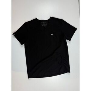 Figs Black V-Neck Scrub Top